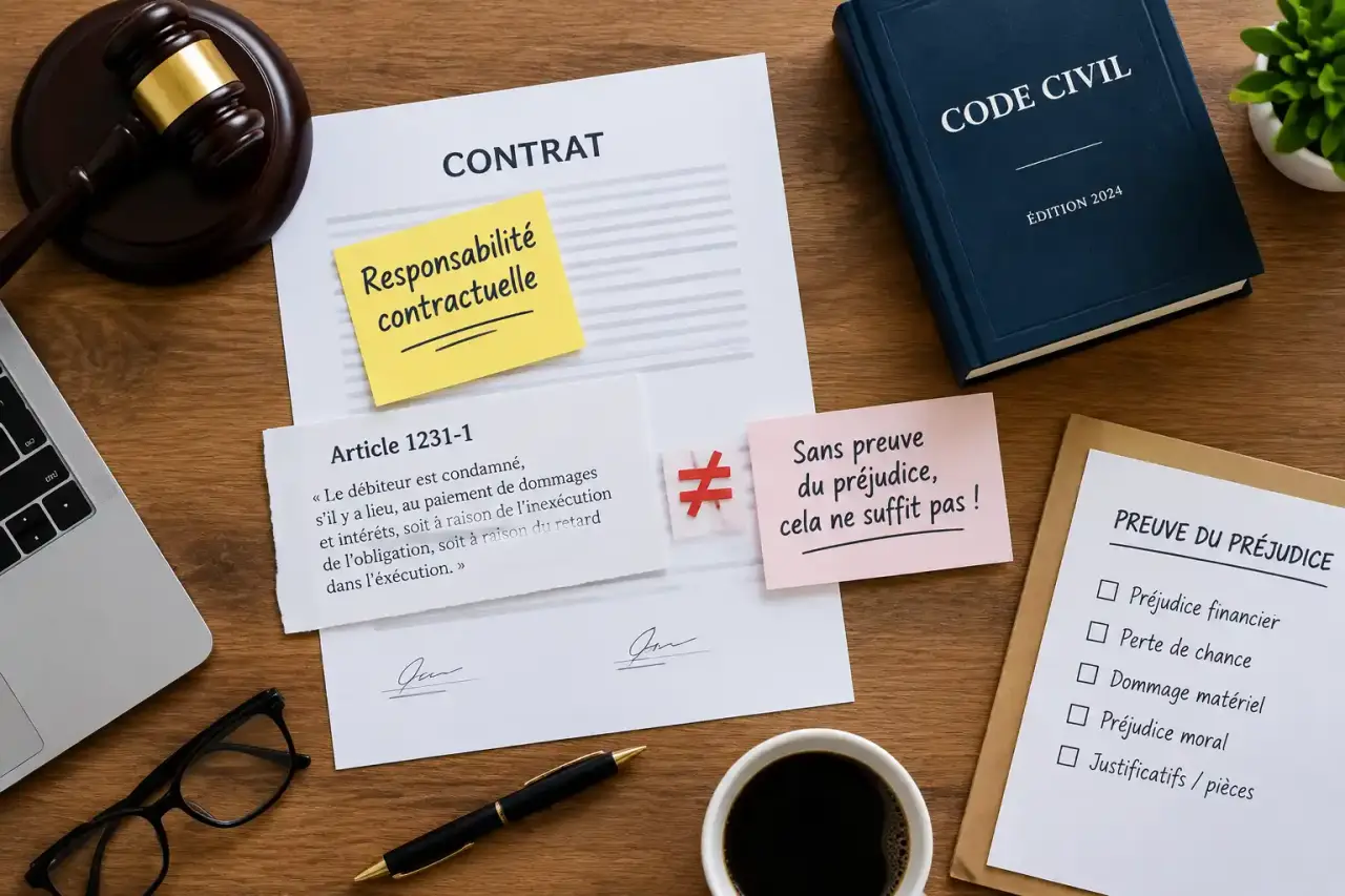 Responsabilité contractuelle : l’article 1231-1 ne suffit pas sans preuve du préjudice
