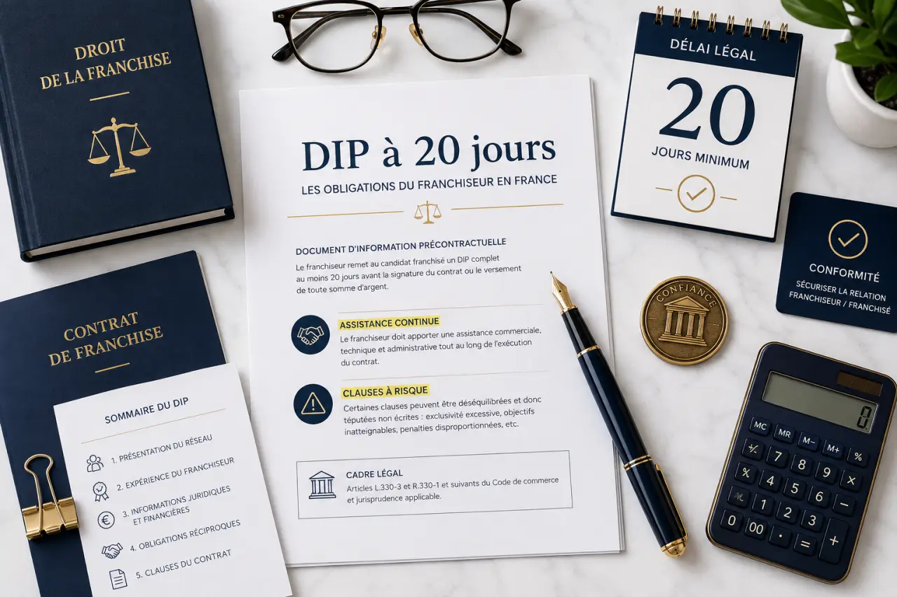 DIP à 20 jours, assistance continue et clauses à risque : les obligations du franchiseur