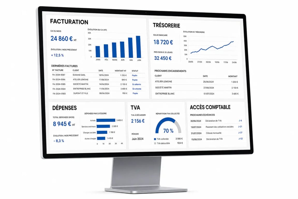 BizManager Compact fonctionnalités pour logiciel gestion TPE avec tableau de bord et modules clés