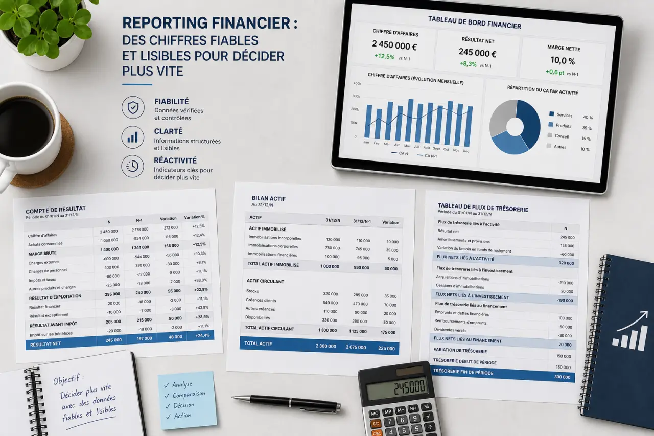 Reporting financier : des chiffres fiables et lisibles pour décider plus vite