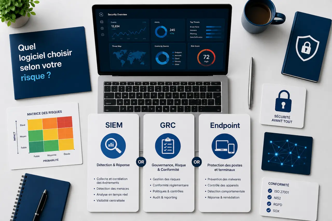 SIEM, GRC ou endpoint : quel logiciel de cybersécurité choisir selon votre risque ?
